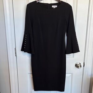 Calvin Klein Black Dress with Flared Sleeves